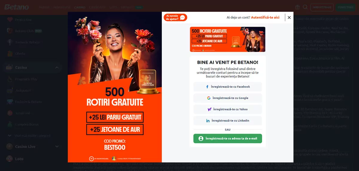 registration screenshot betano