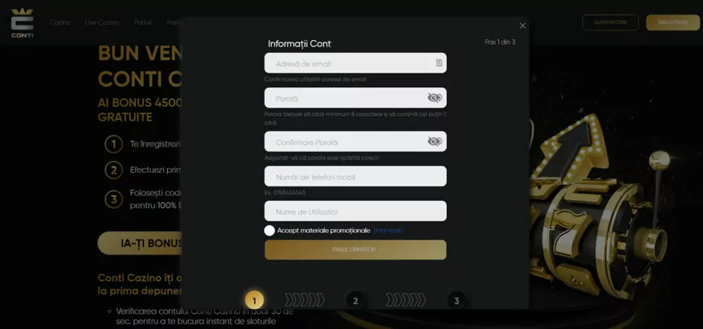 conti casinot register